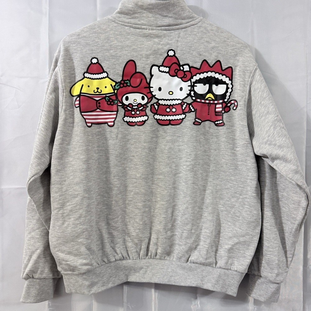 Limited '25 Womens Hello Kitty Sanrio Aeropostale Gray Quarter Zip Christmas S